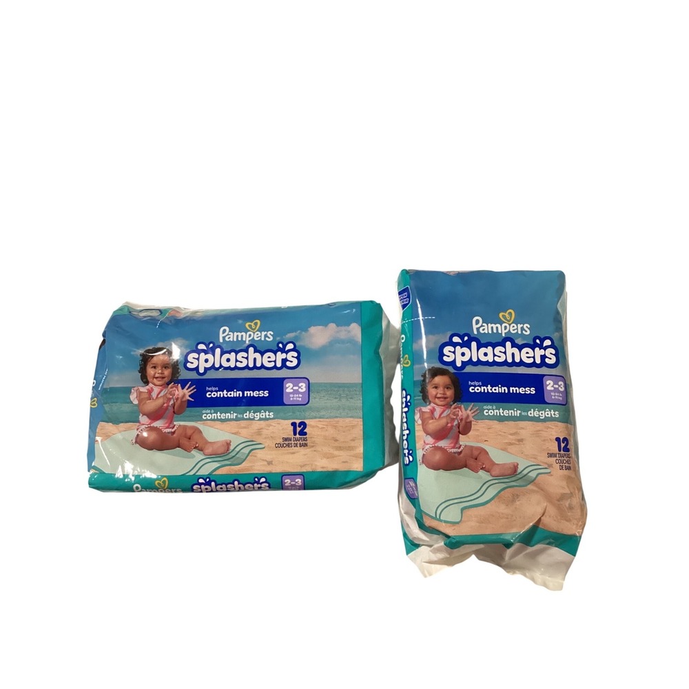 Pampers Splashers Swim Diapers Size 2-3 13-24 lbs 24 Count Total 2 Packs‎ of 12